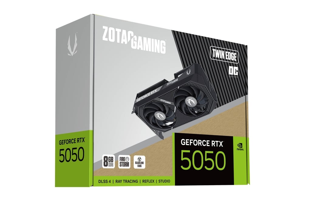 Видеокарта Zotac RTX 5050 TE OC (ZT-B50500H-10M) [8 ГБ, GDDR6, 128 бит, HDMI, DisplayPort (3 шт)]
