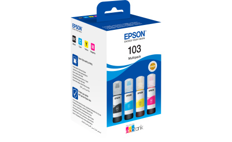 Набор чернил Epson EcoTank 103 C13T00S64A, оригинальный, цветной, 250 мл