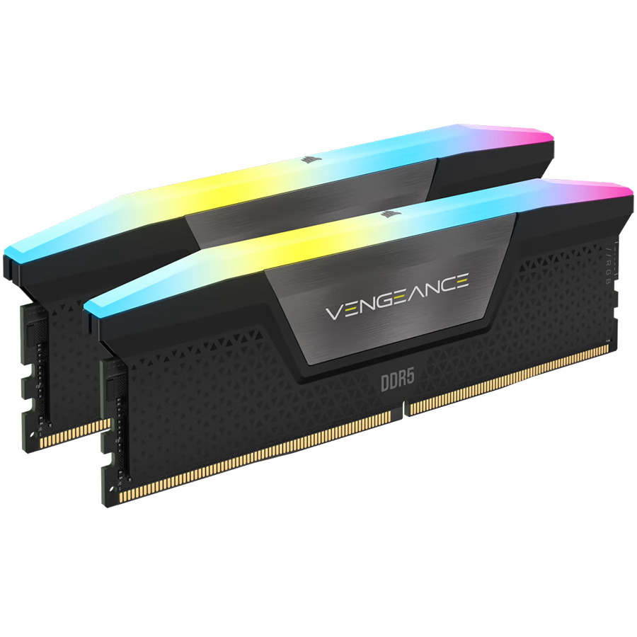 Комплект оперативной памяти Corsair VENGEANCE RGB DDR5 (CMH32GX5M2B6400C36) [32 ГБ, DDR 5, 6400 МГц, 1.35 В, подсветка, KIT]