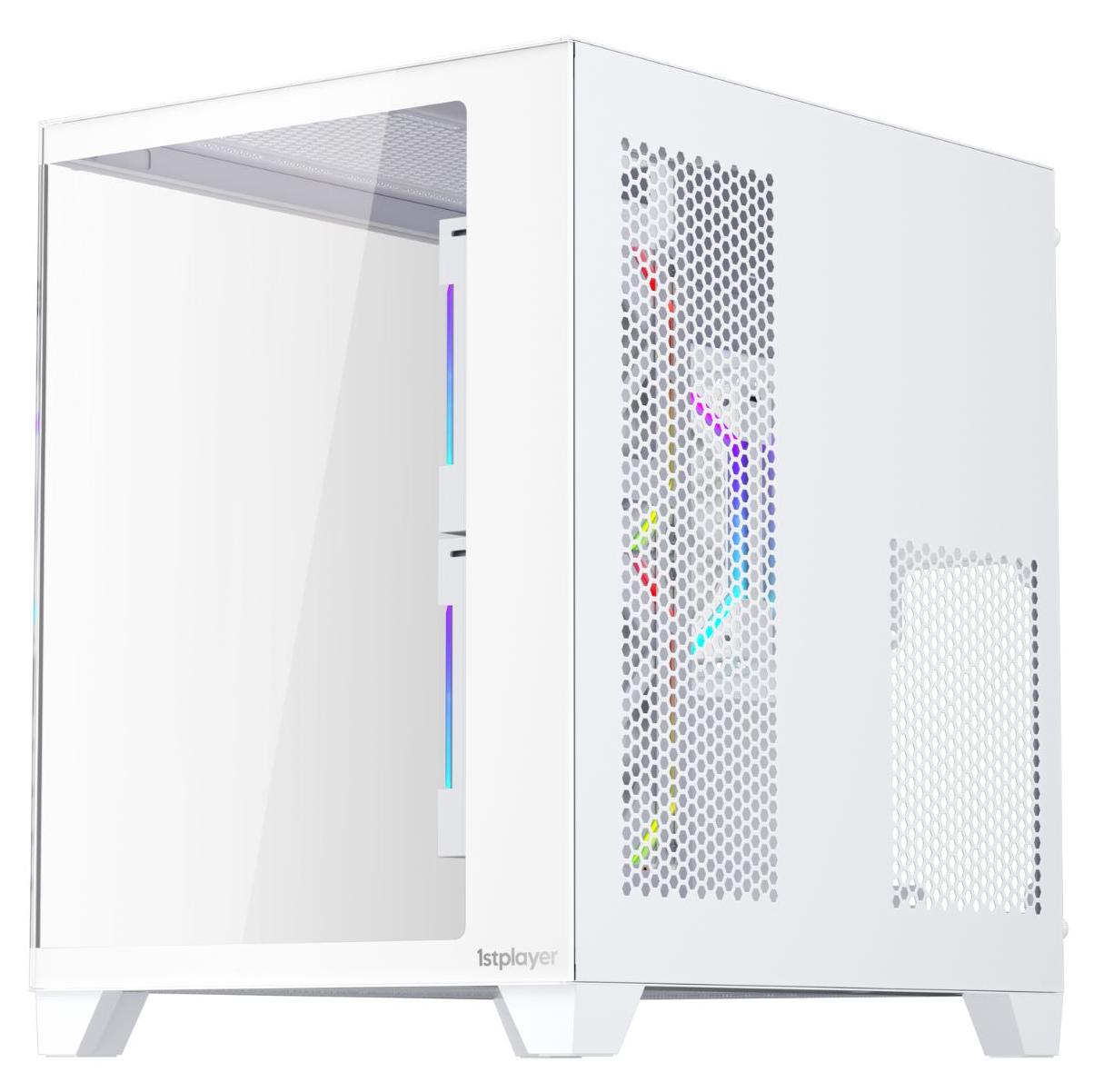 Корпус 1stPlayer BV5 (BV5-WH-2FH7R-W-1FH7-W) [Mini Tower, 3 x 120 мм, белый]