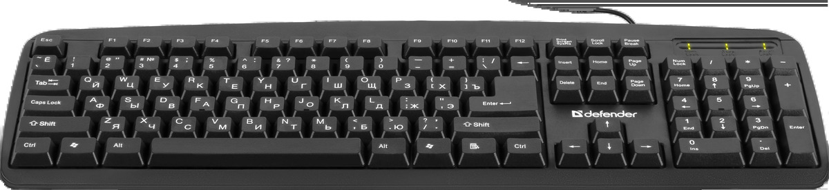 Клавиатура Defender Office HB-910 (45910) [Мембранная, проводная, клавиш - 104, черная]