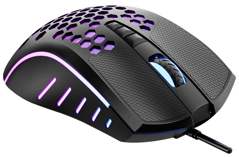 Мышь MeeTion GM015 (GM015 Black) [проводная, светодиодная, 6400 DPI, 1000 Гц, подсветка, черная]