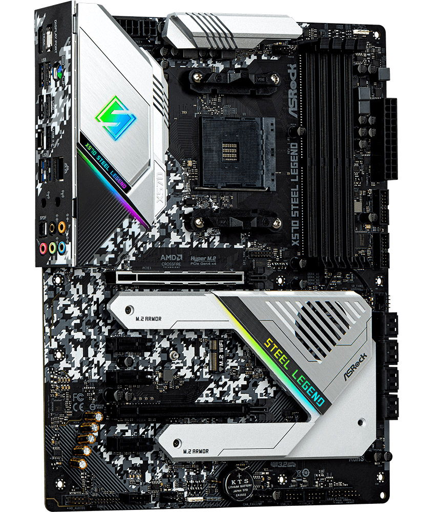 Материнская плата ASRock X570 STEEL LEGEND, [AM4, AMD X570, 4xDDR 4, 2xM.2, 2xPCI-E x16, Standard-ATX]