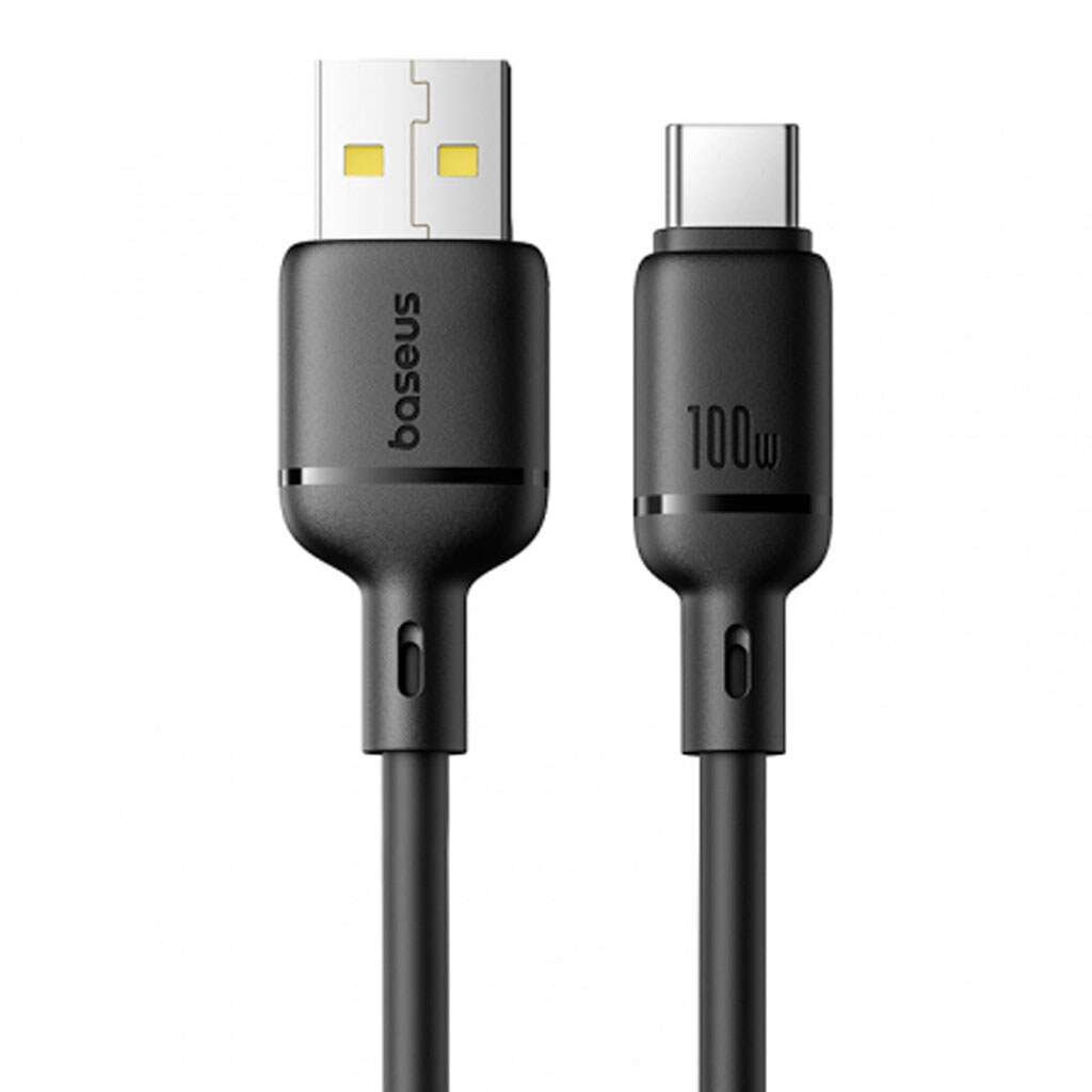 Интерфейсный кабель Baseus Silky USB to Type-C 100W 2m Black (P10377703113-01)