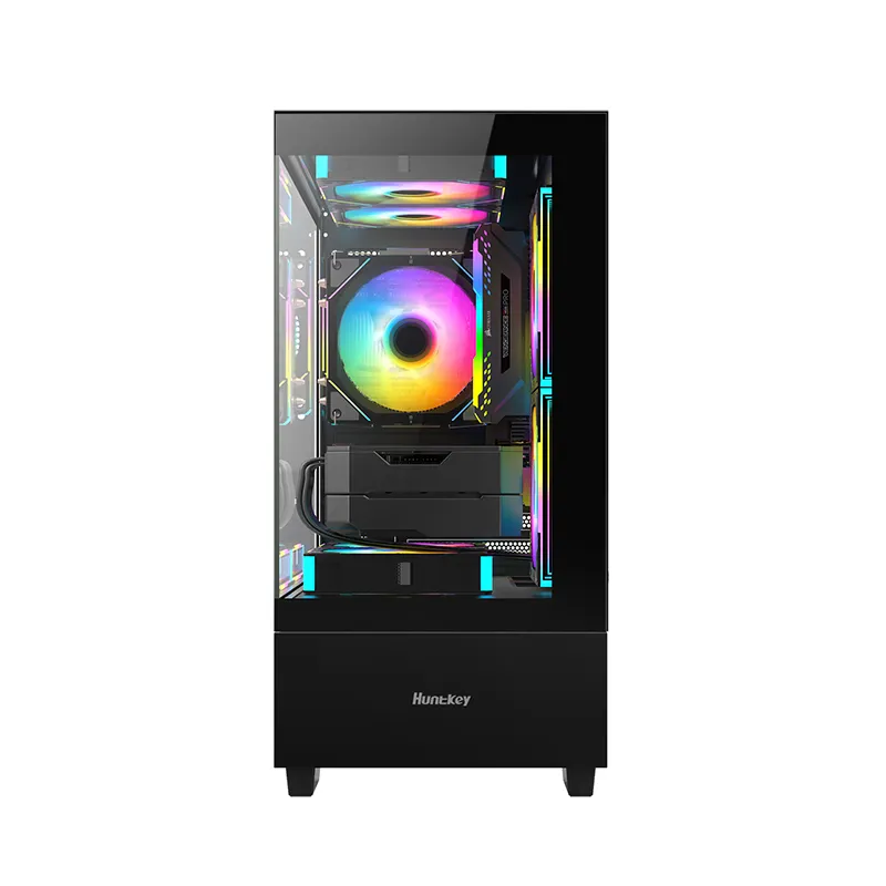 Корпус HuntKey G35 [Midi Tower, 3x 120 мм RGB, черный]