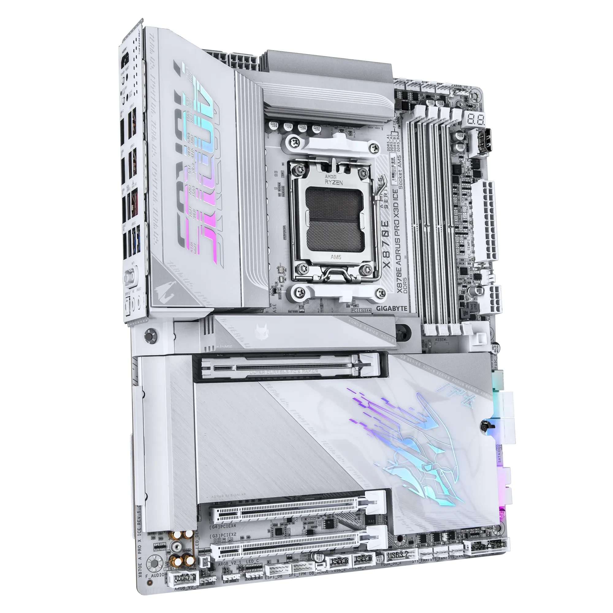 Материнская плата Gigabyte X870E AORUS PRO X3D ICE [AM5, AMD X870E, 4xDDR 5, 4xM.2, 3xPCI-E x16, Standard-ATX]