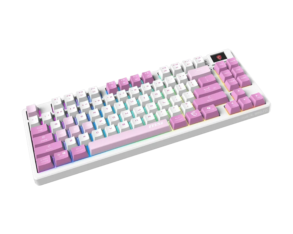 Клавиатура MSI FORGE GK600 TKL W VIOLET [механическая, проводная + беспроводная, RGB подсветка, фиолетовая]
