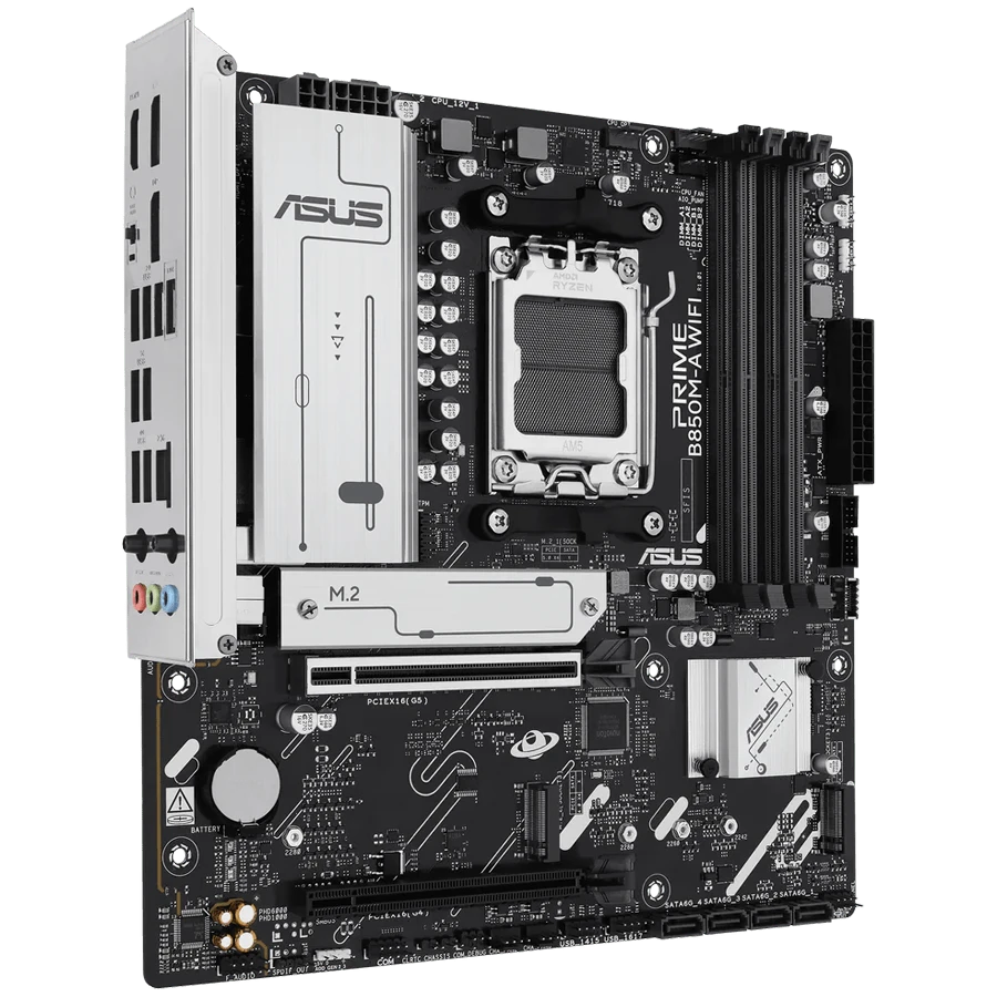 Материнская плата Asus PRIME B850M-A WIFI [AM5, AMD B850, 4xDDR 5, 3xM.2, 2xPCI-E x16, Micro-ATX]