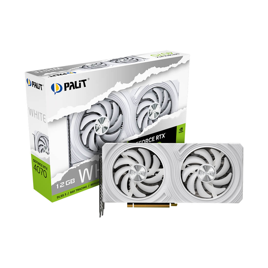 Видеокарта Palit GeForce RTX 4060 Ti Dual WHITE 8GB (NE6406T019P1-1048L) [8 ГБ, GDDR6, 128 бит, HDMI, DisplayPort (3 шт)]