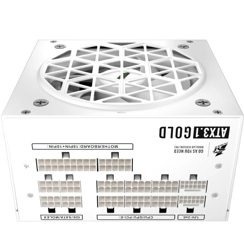 Блок питания 1stPlayer NGDP 1000W White Gold (HA-1000BA4 WHITE) [1000 Вт, 80 PLUS Gold, 2x SATA, 2 x 16 pin (12VHPWR), 3 x 6+2 pin PCIe, 2x 4+4 pin CPU, ATX]