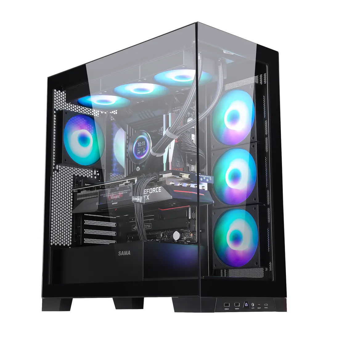 Корпус Sama Neview 4503 [Midi Tower, 4×120 мм ARGB, черный]