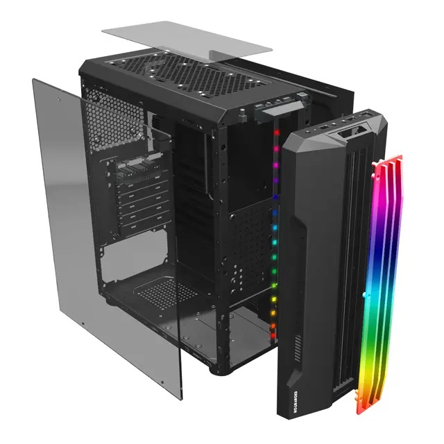 Корпус Wintek Flame D525-B TG [Midi Tower, 1 x 120 мм, Черный]