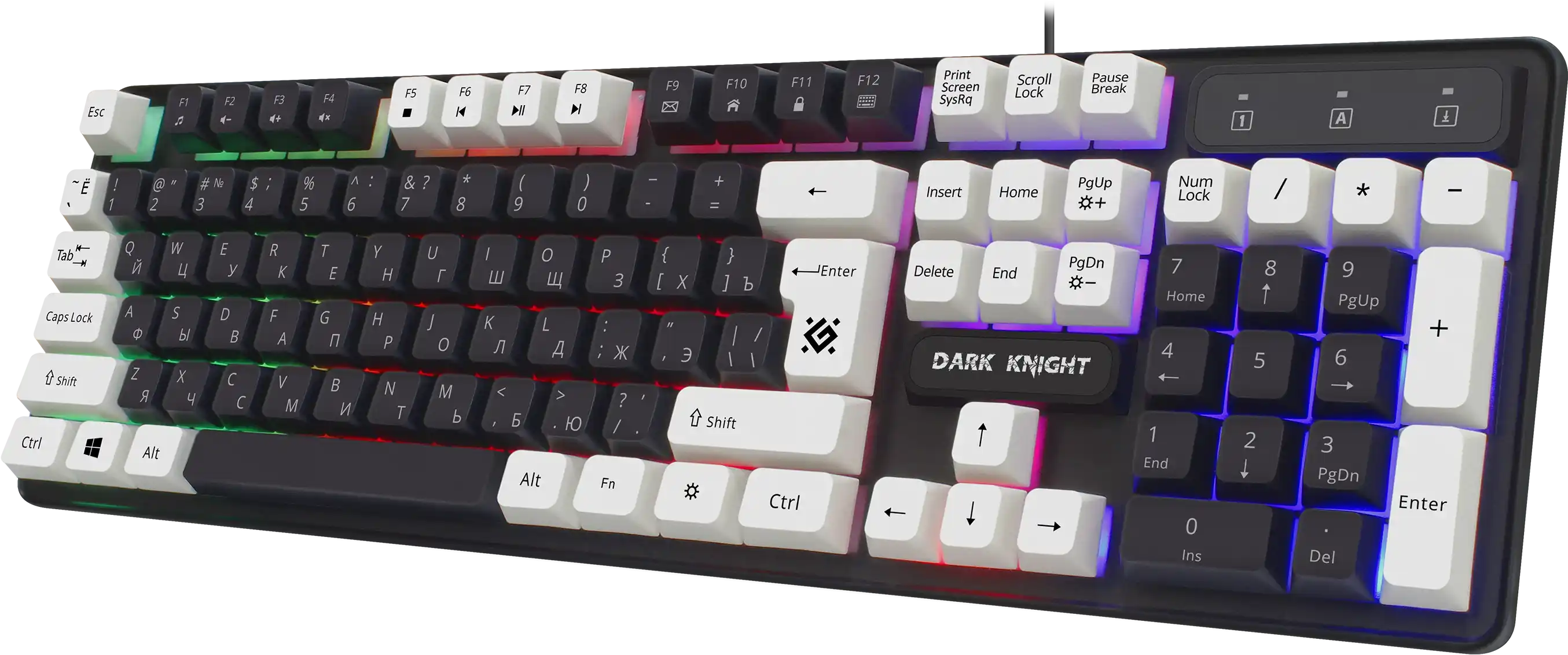 Клавиатура Defender Dark Knight GK-077 RU (45077), проводная, Белая