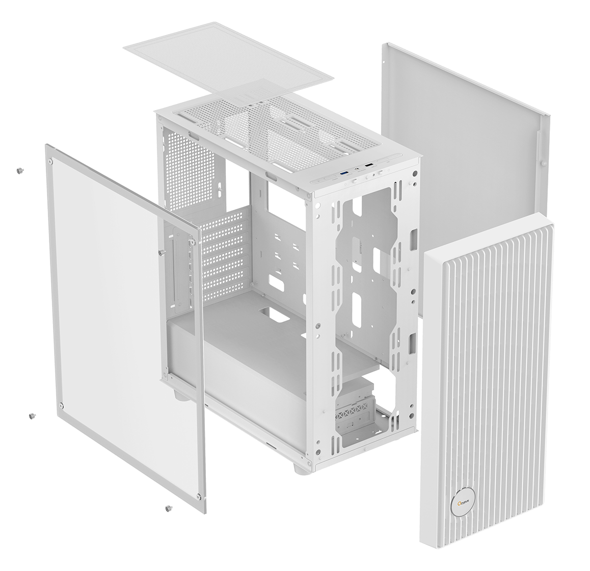 Корпус Ocypus Gamma C70 WH ARGB (Gamma-C70-WHG400XX-GL) [Midi Tower, 4 x 120 мм, белый]