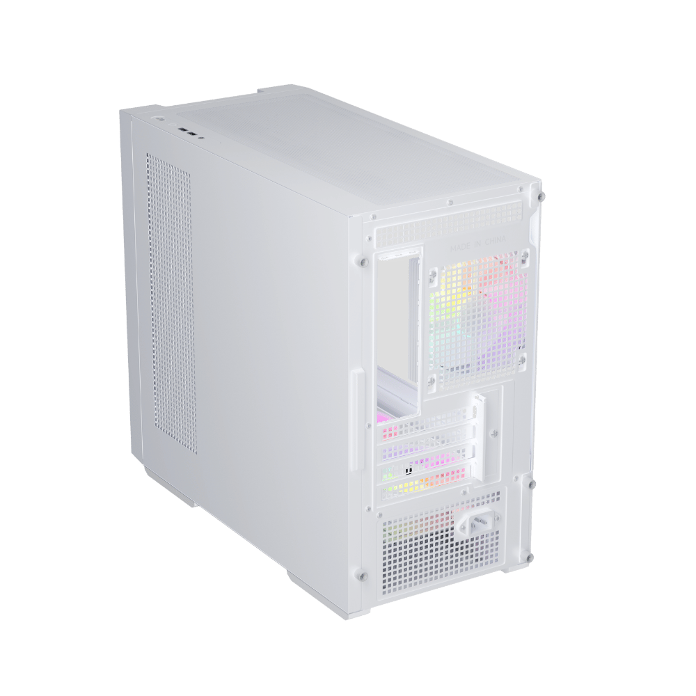 Корпус 1stPlayer AU6 (AU6-WH-2FA7-14-W-2FA7R-W-1FA7-W) [Mini Tower, 4 x 140 мм / 1 x 120 мм, белый]