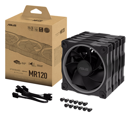 Вентилятор для корпуса ASUS PRIME MR120 FAN ARGB REVERSE BLACK 3IN1 120x120x28 MR120-1R/BK/3 IN 1//