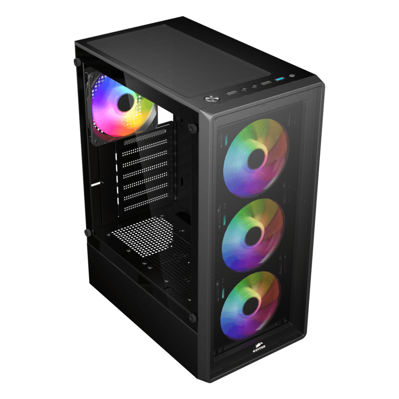 Корпус Wintek Miracle (A01-B-M TG) [Midi Tower, 4 x 120 мм FRGB, Черный]