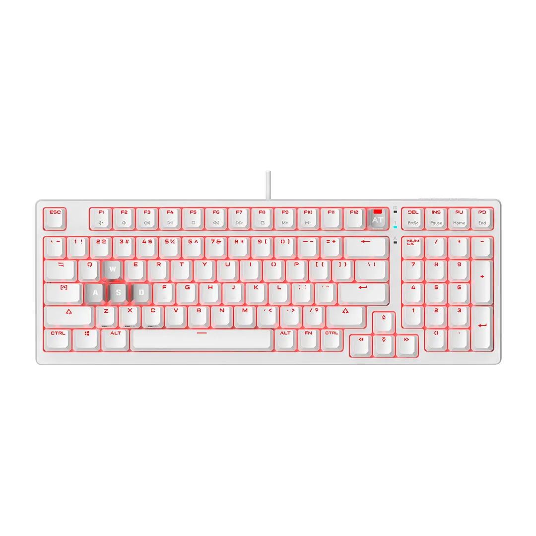 Клавиатура Bloody AT98 White [оптическая, проводная, RGB подсветка, Bloody Alpha, белая]