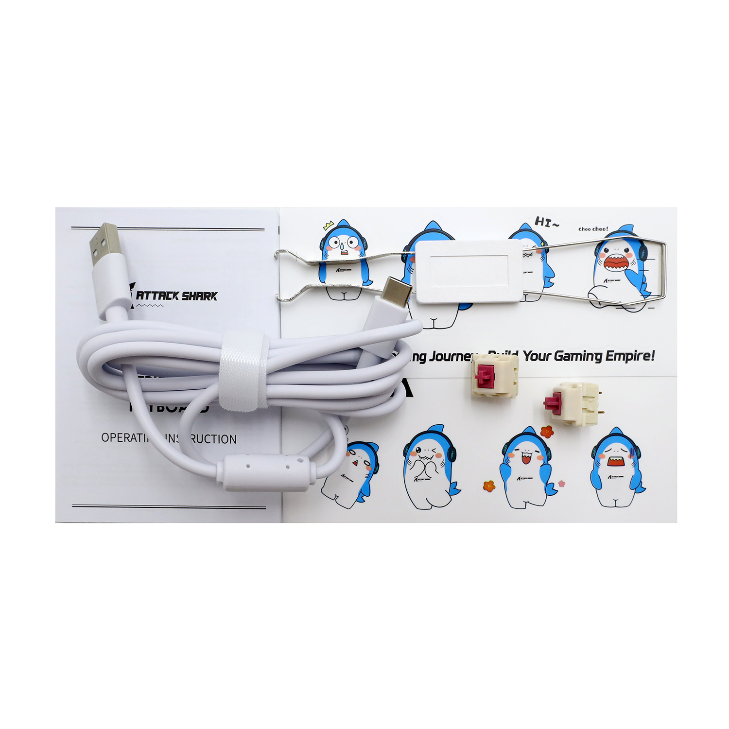 Клавиатура Attack Shark X87 [Механическая, беспроводная, клавиш - 87, подсветка, белая]