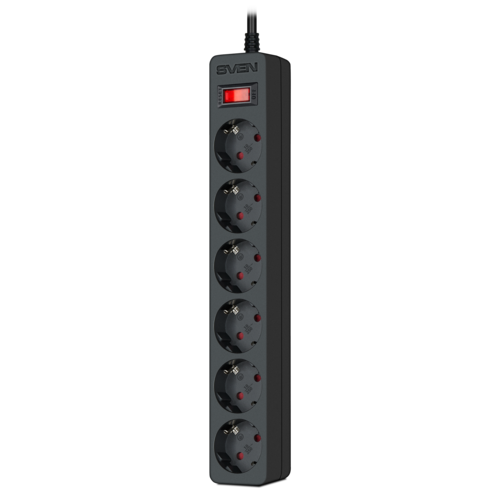 Сетевой фильтр SVEN SF-06E-16 5 m (6 sockets)  . черный