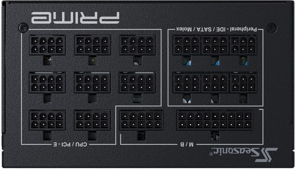 Блок питания Seasonic Prime PX-1000 (SSR-1000PD), [1000 Вт, 80 PLUS Platinum, 12x SATA, 8x 6+2 pin PCIe, 2x 4+4 pin CPU, EPS12V]