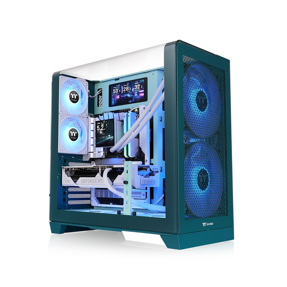 Корпус Thermaltake View 390 Air Transformative Teal (CA-11F-00MTWN-00) [Midi Tower, 2 x 120 мм, бирюзовый]