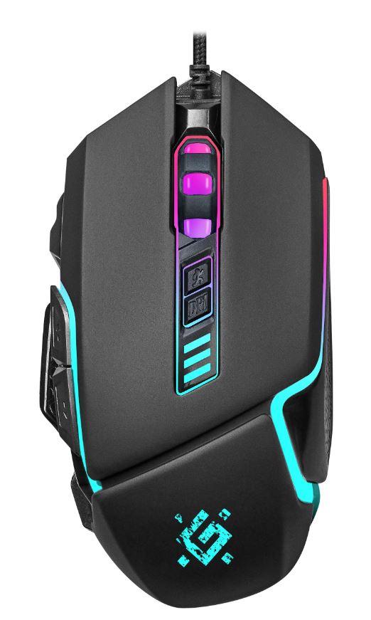 Мышь Defender Furia GM-543 (52543) [проводная, светодиодная, 6600 DPI, подсветка, черная]