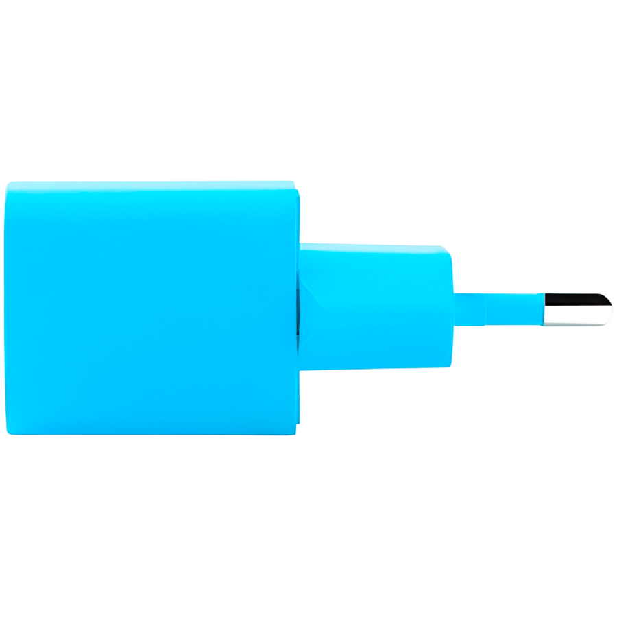 ttec SmartCharger GAN 20W PD (2SCG20CNM) Travel Fast Charger + USB-C - USB-C 3A Cable 120cm, Neon Blue