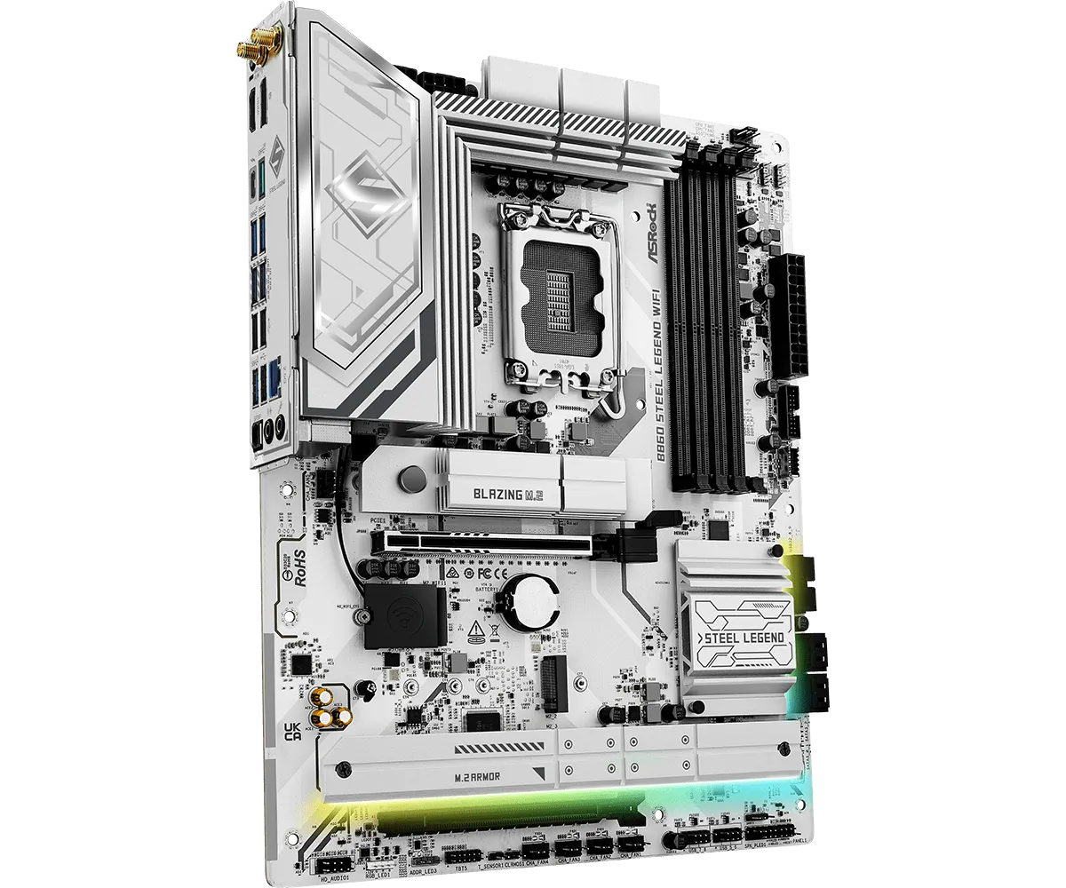 Материнская плата ASRock B860 Steel Legend WiFi [LGA 1851, Intel B860, 4xDDR 5, 3xM.2, 2xPCI-E x16, Standard-ATX]