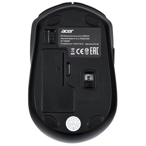 Мышь Acer OMR040 (ZL.MCEEE.00A) [беспроводная, светодиодная, 1600 DPI, черная]