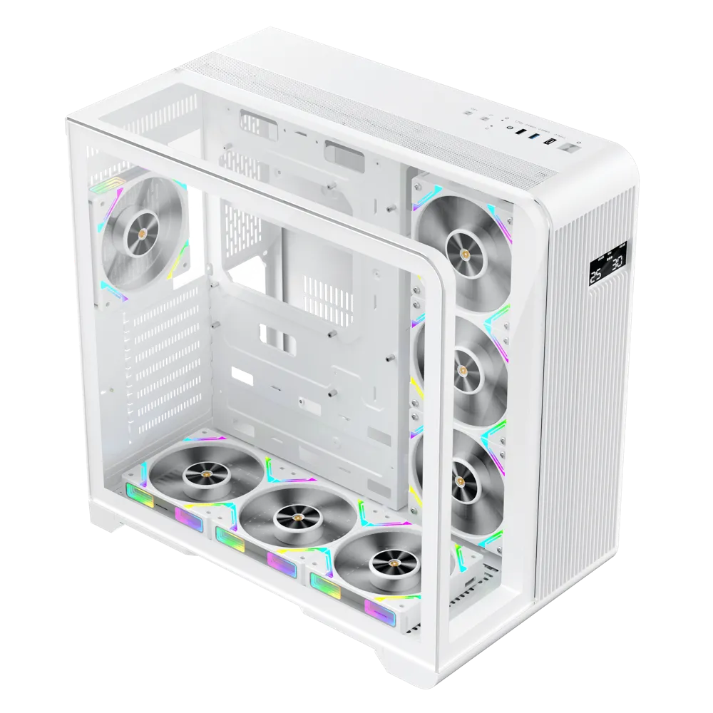 Корпус 1stPlayer RT7 WHITE (RT7-WH-3FC7R-W-1FC7-W) [Midi Tower, 4 x 120 мм, белый]