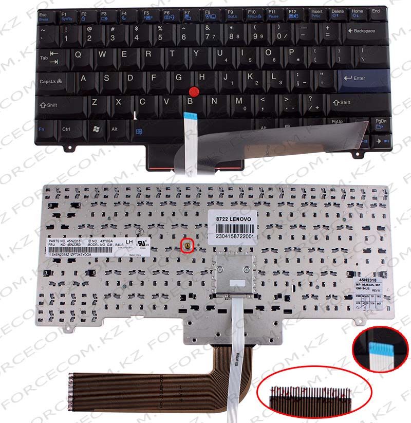 Клавиатура для ноутбука Lenovo Thinkpad SL410/ SL510, ENG, черная