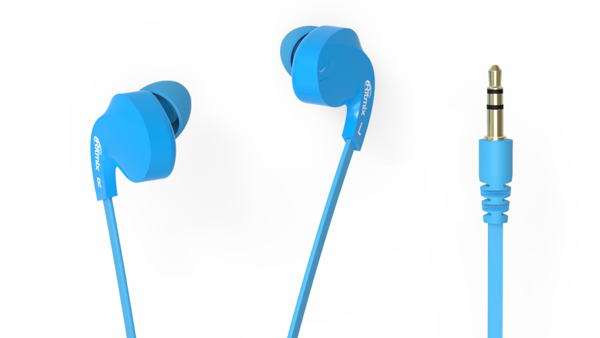 Наушники Ritmix RH-025, Синий Headphone 32 Ohm, 20-20000Hz, 100dB, 1.2m, blue