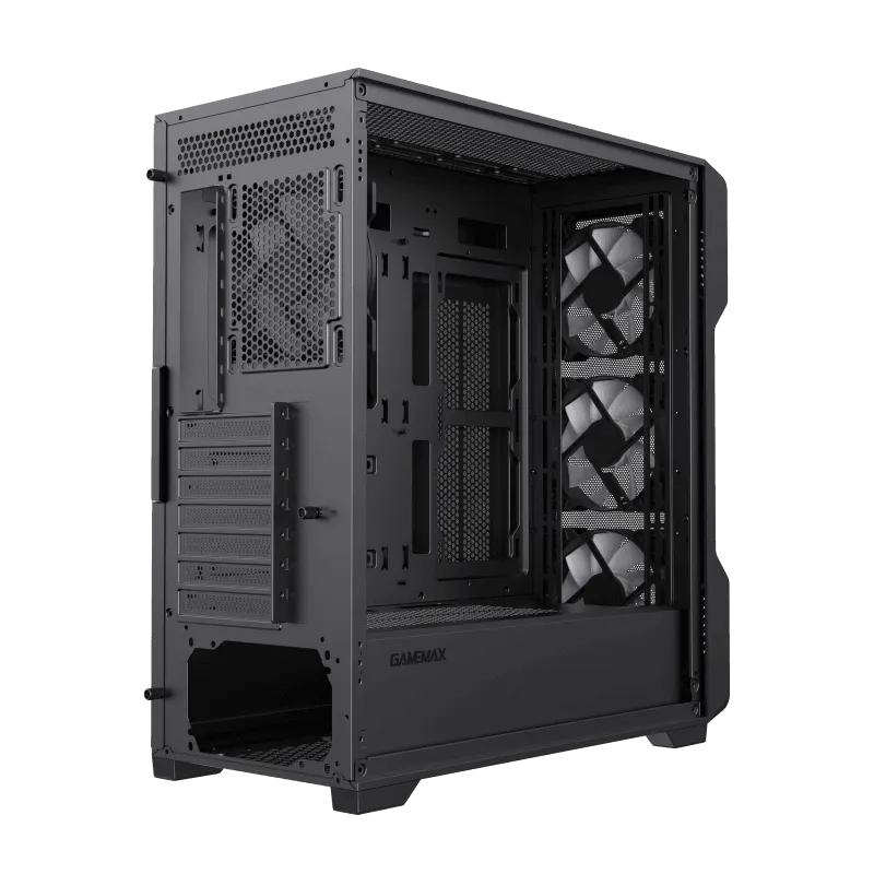 Корпус GameMax Siege BK (9101-0800R0031) [Midi Tower, 3 x 120 мм, черный]