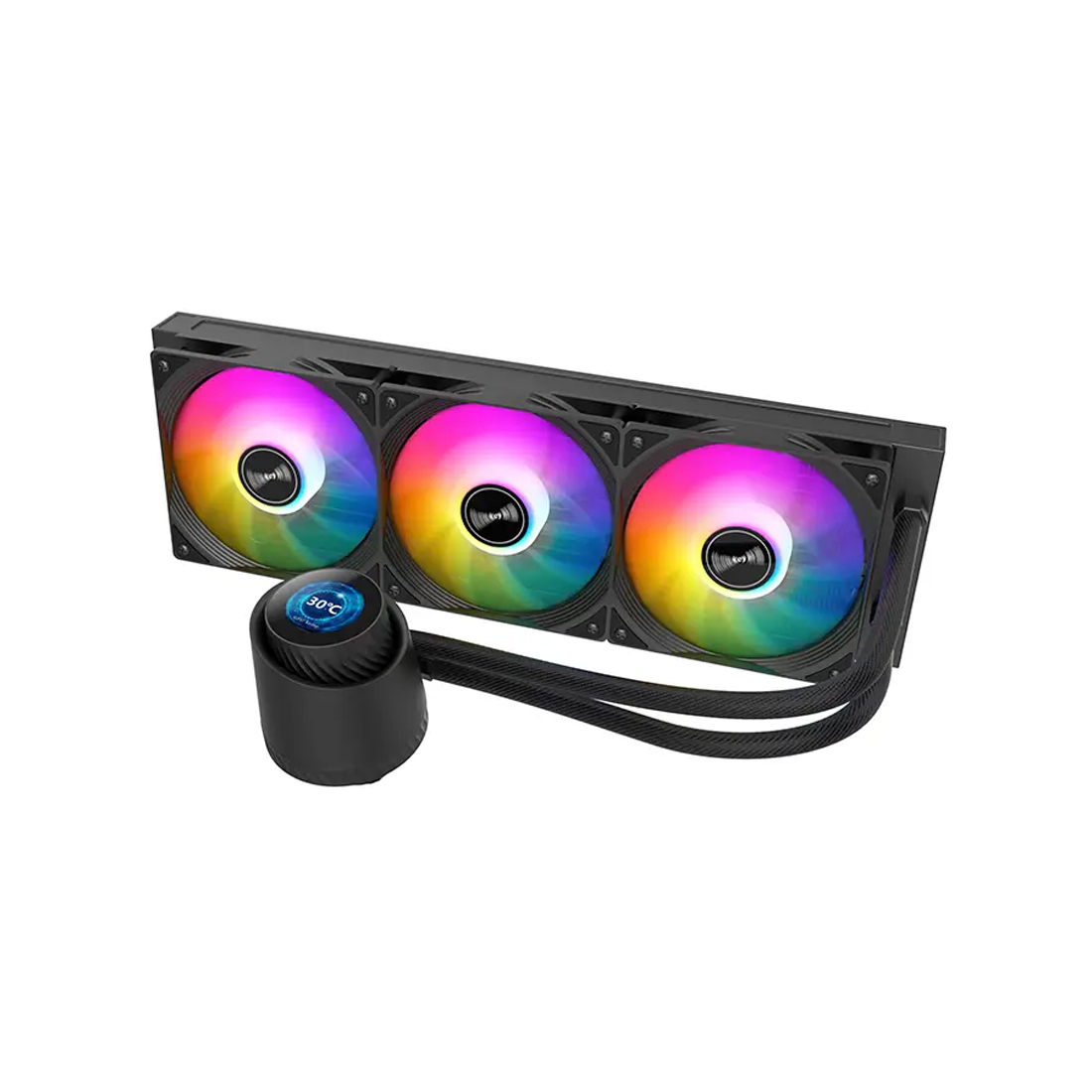 Система охлаждения HuntKey GX360R Atlas Shark Black [120 мм, 2000 об/мин, 32 dBA, 4 pin]