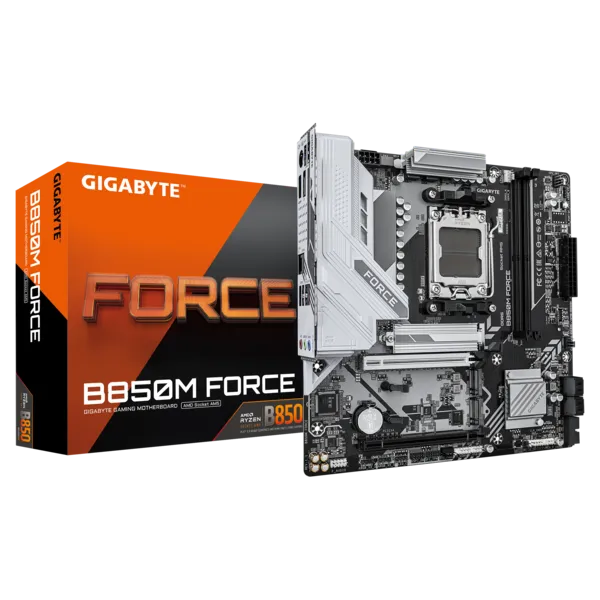 Материнская плата Gigabyte FORCE, B850 (B850M FORCE 1.1) [AM5, AMD B850, 2xDDR 5, 2xM.2, 2xPCI-E x16, Micro-ATX]
