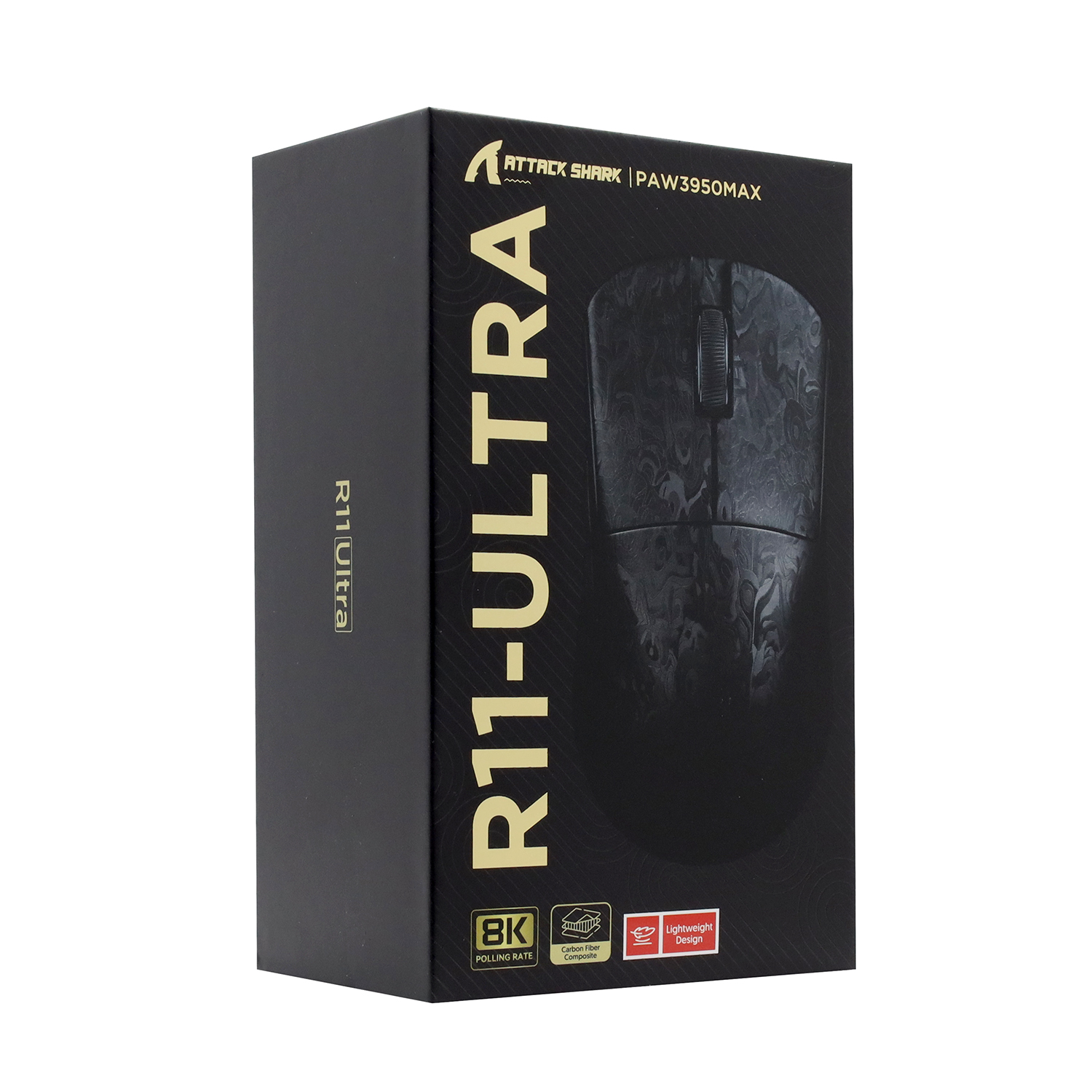 Мышь Attack Shark R11 Ultra Phantom Shark [беспроводная, светодиодная, 20000 DPI, 8000 Гц, черная]