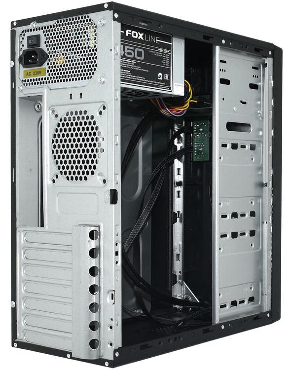 Корпус MATX midi tower Foxline, FL-301, (450W), 2x usb3.0, 2x usb 2.0, black Case usb 3.0 - купить в интернет-магазине Forcecom.kz Корпус MATX midi tower Foxline, FL-301, (450W), 2x usb3.0, 2x usb 2.0, black Case usb 3.0