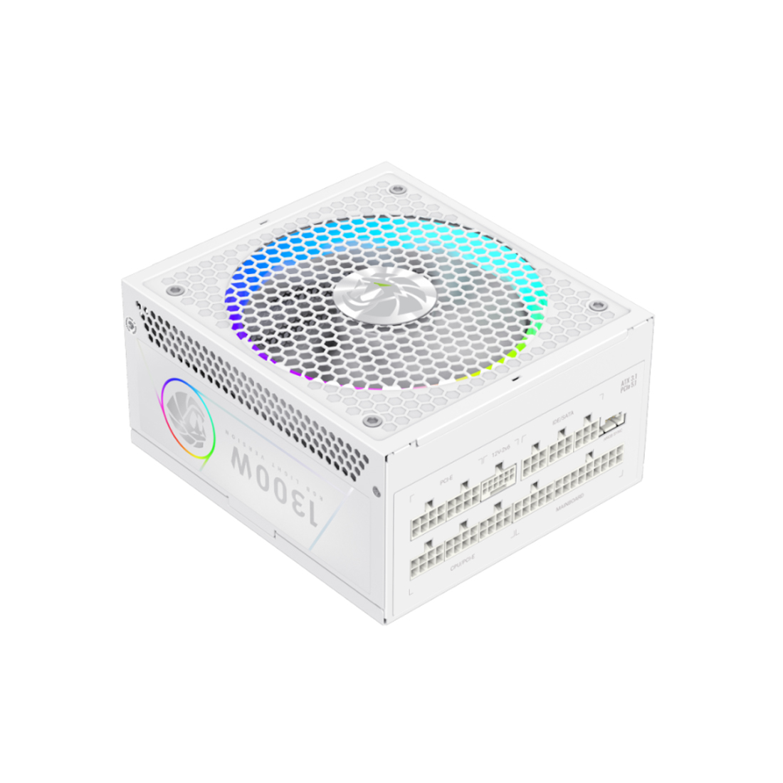 Блок питания GameMax RGB PRO 1300P WH (2110-1300B0026) [1300 Вт, 80 PLUS Platinum, 10x SATA, 1 x 16 pin (12VHPWR), 4 x 6+2 pin PCIe, 2x 4+4 pin CPU, ATX]