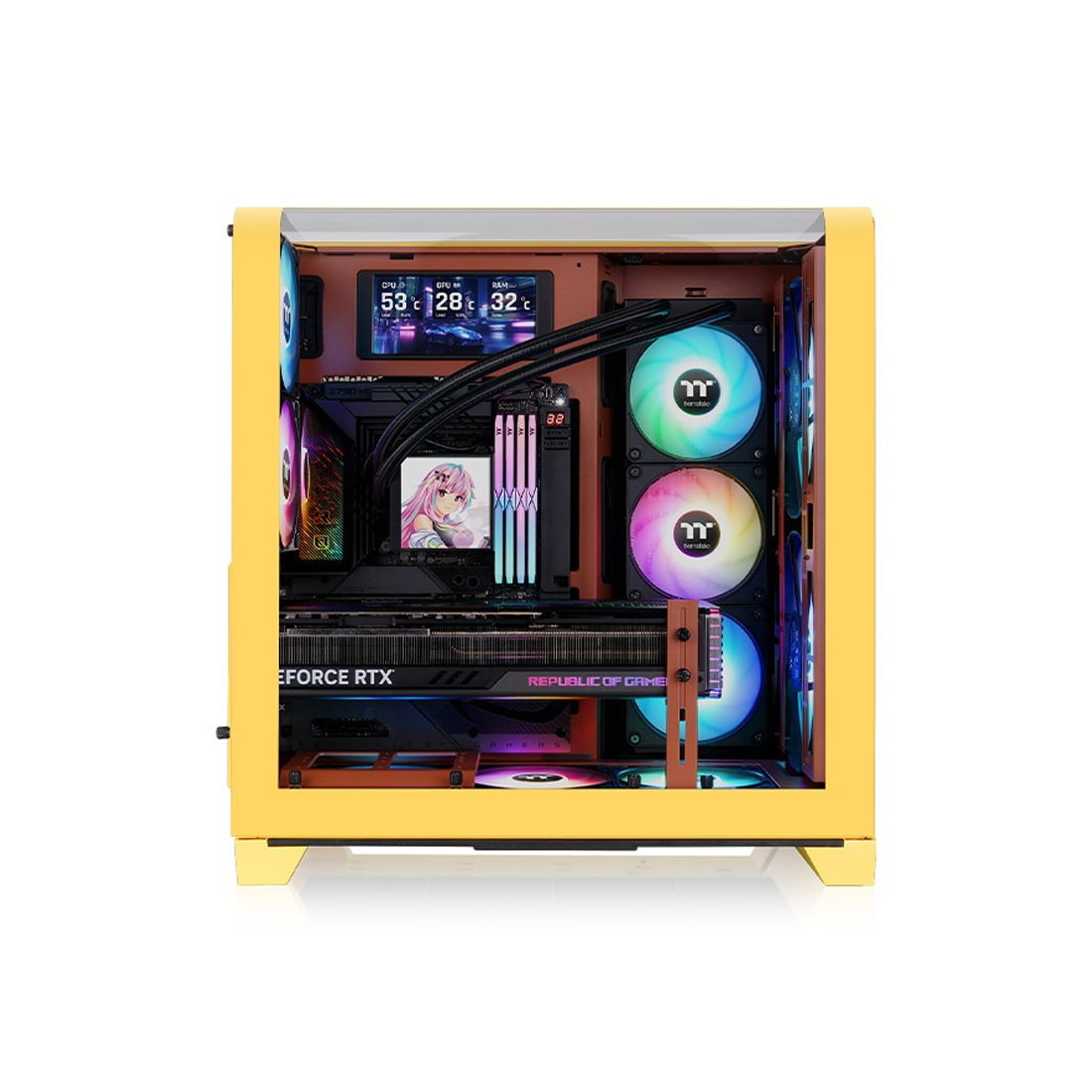 Корпус Thermaltake View 390 Air Butter Caramel (CA-11F-00MMWN-00) [Midi Tower, 2 x 120 мм, желтый]