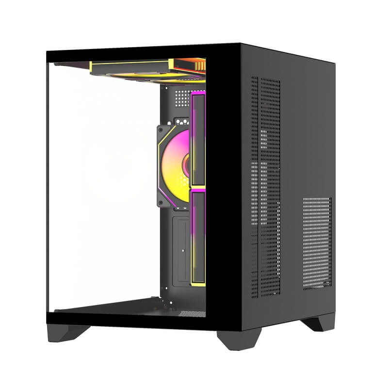 Корпус Wintek AQUABOX S05-B TG [Mini Tower, 5 x 120 мм ARGB, Черный]