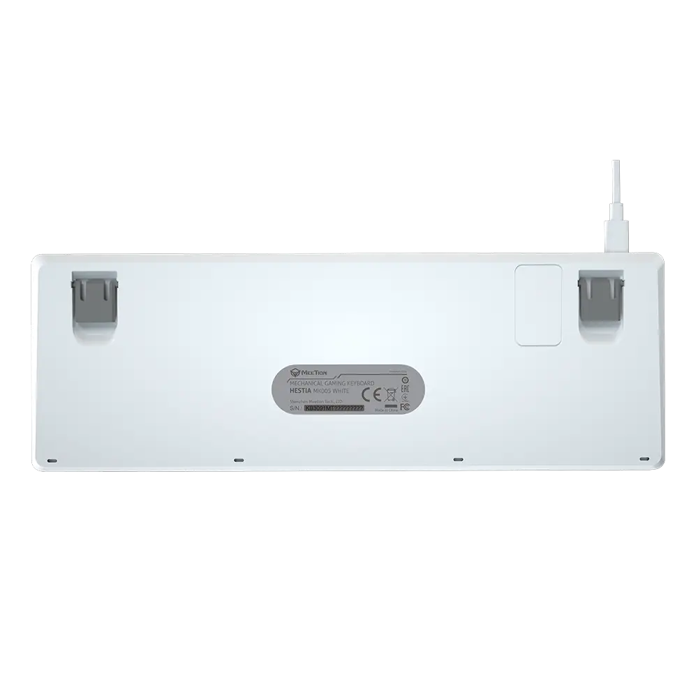 Клавиатура USB, Meetion MK005, Белый KeyBoard Mechanical, Blue switch, 61 keys EN/RU/KZ, Cable USB-C, White