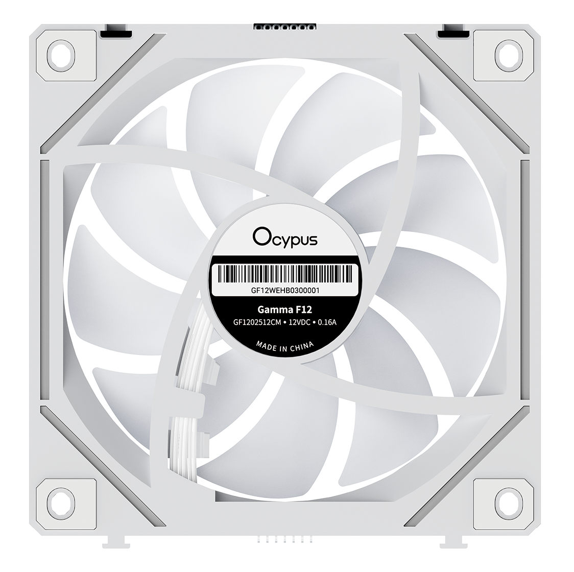 Вентилятор для корпуса Ocypus Gamma F12 UNI WH ARGB REVERSE BLADE [123 x 120 мм, 1800 об/мин, 53 CFM, 31 дБ, PWM]