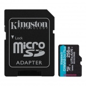 Карта памяти microSD Kingston Canvas Go! Plus (SDCG3/256GB), 256GB/ Class 10/ U3/ с адаптером