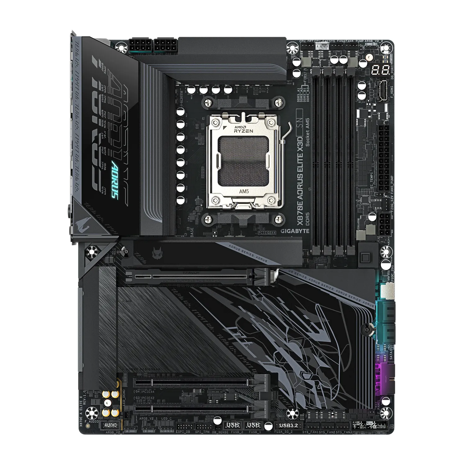 Материнская плата Gigabyte X870E AORUS ELITE X3D [AM5, AMD X870E, 4xDDR 5, 4xM.2, 3xPCI-E x16, Standard-ATX]