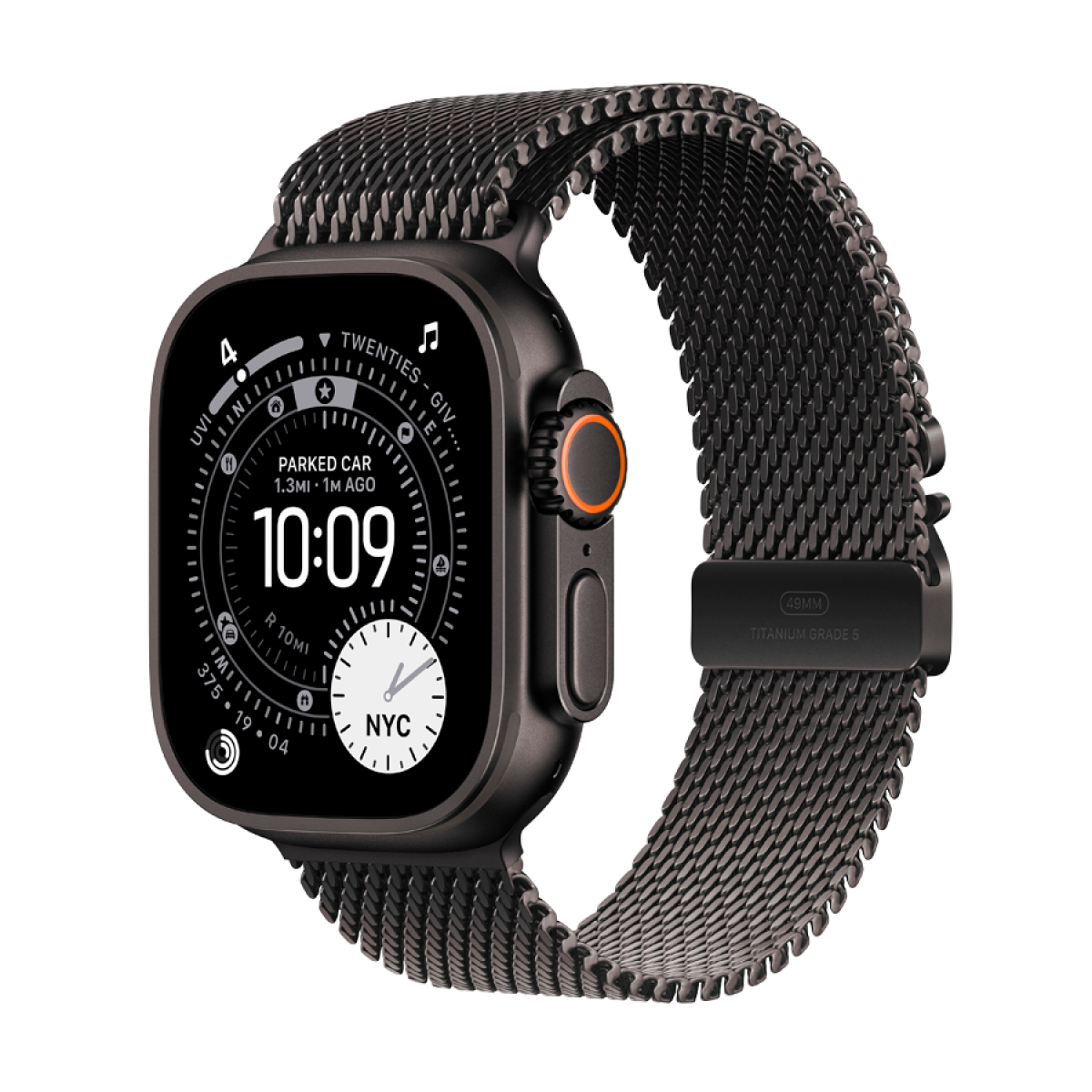 Apple Watch Ultra 3 GPS + Cellular 49mm (MF1N4QR/A) Black Titanium Case with Black Titanium Milanese Loop - Small, Model A3281, черный