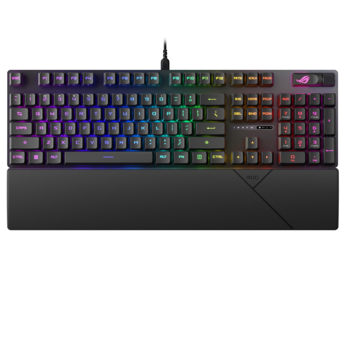 Клавиатура Asus XA12 ROG STRIX SCOPE II (90MP0350-BKRA00) [Механическая, проводная, клавиш -, подсветка, черная]