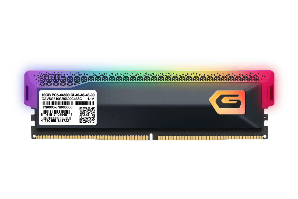 Комплект оперативной памяти Geil ORION V RGB AMD Edition Titanium Grey (GOSG416GB3200C16BDC) [16 ГБ, DDR 4, 3200 МГц, подсветка, KIT]