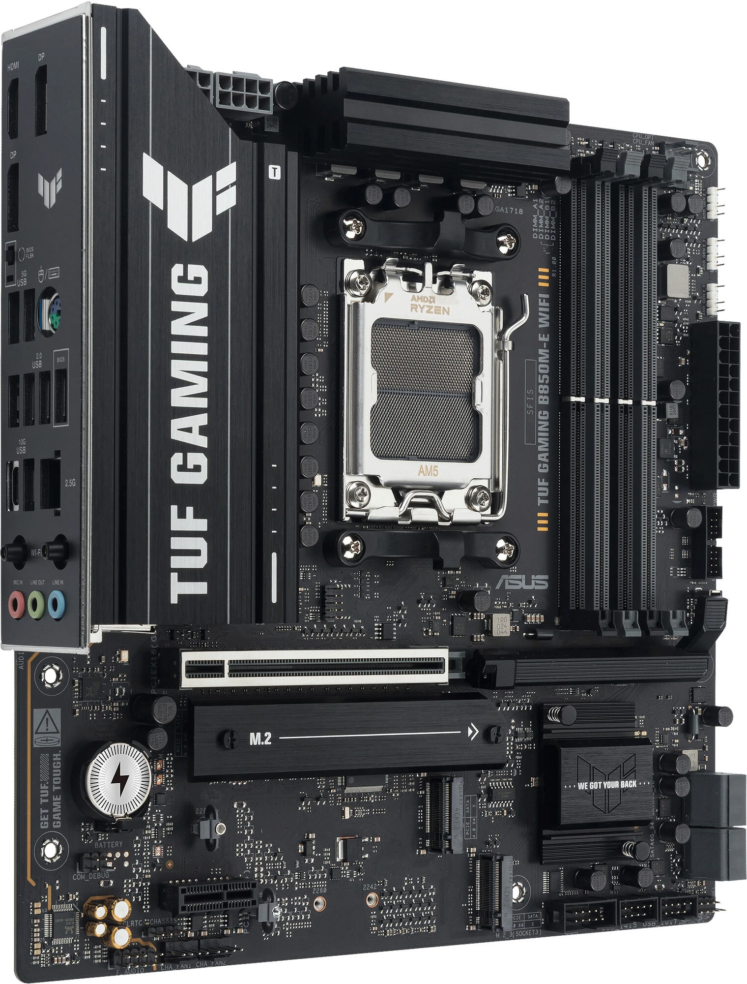 Материнская плата Asus TUF GAMING B850M-E [AM5, AMD B850, 4xDDR 5, 3xM.2, 1xPCI-E x16, Micro-ATX]