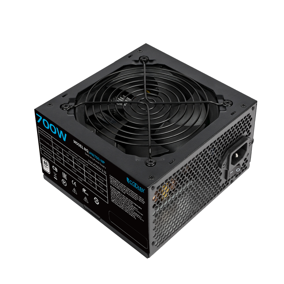 Блок питания PCCooler HW700-NP, [700 Вт, 4x SATA, 2x 6+2 pin PCIe, 1x 4+4 pin CPU]